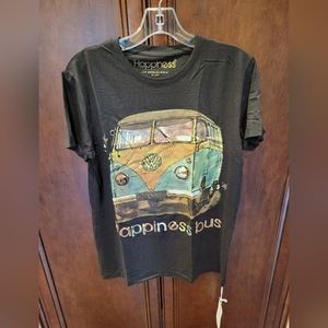 Happiness Tour 10 VW Bus Tee Short Sleeve T-Shirt Sz Medium Unisex Women Men